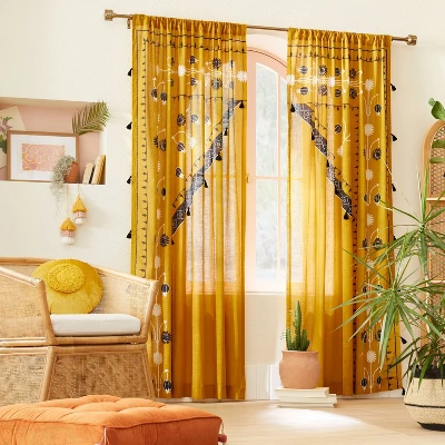 2pk Light Filtering Doorway Embroidery Window Curtain Panels Gold - Opalhouse™ designed with Jungalow™ 2pk Light Filtering Doorway Embroidery Window Curtain Panels Gold - Opalhouse™ Designed With Jungalow™ -Dream Interiors Shop GUEST 2030c029 c573 4efb bc23 d3f6545698fa