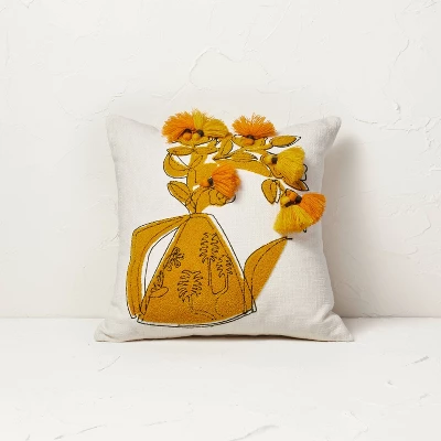 Floral Watering Pitcher Square Throw Pillow with Tassels - Opalhouse™ designed with Jungalow™ Floral Watering Pitcher Square Throw Pillow With Tassels - Opalhouse™ Designed With Jungalow™ -Dream Interiors Shop GUEST 295bbf4a 7932 4570 9c93 22f266108cb5