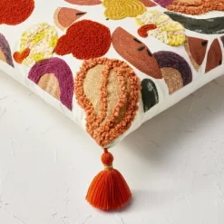 18"x18" Square Cotton Embroidered Harvest Accent Pillow White/Red/Mustard - Opalhouse™ Designed With Jungalow™ 2 18"x18" Square Cotton Embroidered Harvest Accent Pillow White/Red/Mustard - Opalhouse™ Designed With Jungalow™ -Dream Interiors Shop GUEST 2a242e61 0c06 4d42 a26e 193797b3c7b4