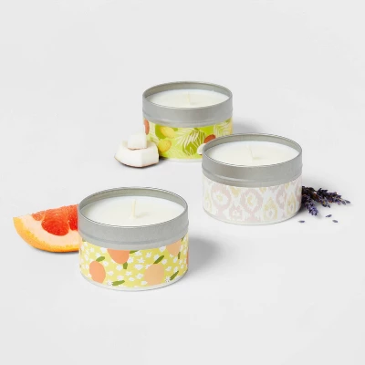 12.15oz Tin Gift Set Silver with Embossed Yellow Candle - Opalhouse™ 12.15oz Tin Gift Set Silver With Embossed Yellow Candle - Opalhouse™ -Dream Interiors Shop GUEST 529801b8 1c88 4603 8045 98c75508eab0
