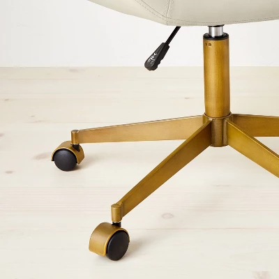 Mahonia Faux Leather Office Chair Cream/Aged Brass - Opalhouse™ designed with Jungalow™ Mahonia Faux Leather Office Chair Cream/Aged Brass - Opalhouse™ Designed With Jungalow™ -Dream Interiors Shop GUEST 54b73936 5a21 4274 b154 b09db58cca94