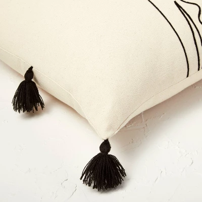 Oversized Oblong Embroidered Decorative Throw Pillow Natural/Black - Opalhouse™ designed with Jungalow™ Oversized Oblong Embroidered Decorative Throw Pillow Natural/Black - Opalhouse™ Designed With Jungalow™ -Dream Interiors Shop GUEST 63ced912 1150 4389 99f0 7260d11d50a0