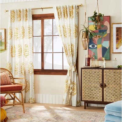 1pc 50"x84" Light Filtering Jacquard Curtain Panel Gold - Opalhouse™ designed with Jungalow™ 1pc 50"x84" Light Filtering Jacquard Curtain Panel Gold - Opalhouse™ Designed With Jungalow™ -Dream Interiors Shop GUEST 7f1bcf04 8c46 4cae a224 b69f332f37a9