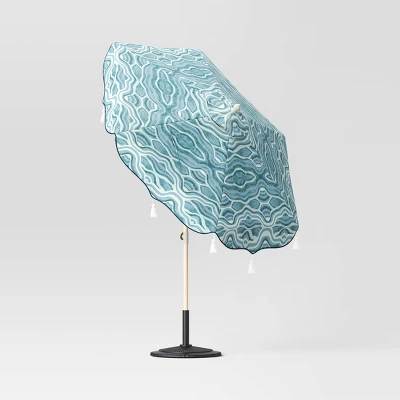 7.5'x7.5' Decorative Trim Scalloped Outdoor Market Umbrella Blue - Opalhouse™ designed with Jungalow™ 7.5'x7.5' Decorative Trim Scalloped Outdoor Market Umbrella Blue - Opalhouse™ Designed With Jungalow™ -Dream Interiors Shop GUEST 9155300f d9ba 4dd7 96d2 684b16a213c8