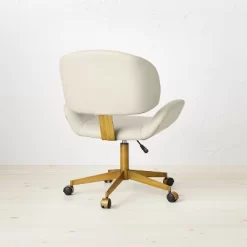 Mahonia Faux Leather Office Chair Cream/Aged Brass - Opalhouse™ Designed With Jungalow™ 2 Mahonia Faux Leather Office Chair Cream/Aged Brass - Opalhouse™ Designed With Jungalow™ -Dream Interiors Shop GUEST c063500a 216c 4d23 8174 81e648410040